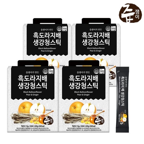 Juicy Black Bellflower Pear Ginger Cheong Sticks 400 packs (4 boxes) Bellflower Cheong, single option / 즙쟁이 흑 도라지 배 생강 청 스틱 400포(4박스) 도라지청, 단일옵션