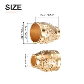 DTGN 11x13x4mm Bell Stopper - 10Pack - Good for DIY Drawstring Lanyard Backpacks - Alloy Conical Cord Ends Lock Cord Rope Fastener Ends Stopper - Gold