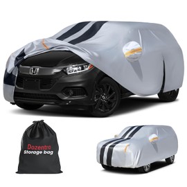 10 Layers Sedan Car Cover Custom Fit for Honda HRV(1998-2025), 100% Waterproof All Weather for Automobiles, Gift with Towel, Heavy Duty Car Covers for Rain Sun UV Protection with Door Zipper.