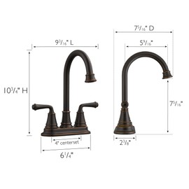 Eden 2-Handle Bar Faucet in Oil Rubbed Bronze
