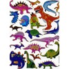 Charo ST239 Dinosaur Dino Jurassic Animals Colourful Stickers 25 Pieces 1 Sheet 135mm x 100mm Stickers Craft Kids Party Metallic Look