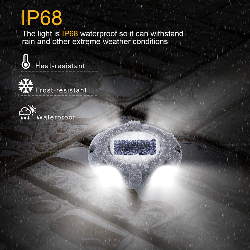 SIEDiNLAR Solar Deck Lights Driveway Dock LED Light Solar Powered