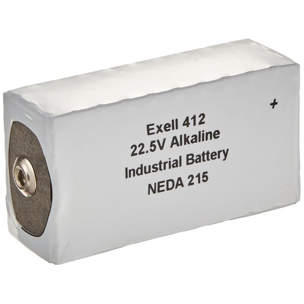 Exell 412A Alkaline 22.5V Battery NEDA 215, 15F20, Eveready 15F20 , Eveready 412, Eveready B122, Eveready BLR122, BA 261/U, BLR-122, BLR122, M122, M215, M2152, MN122, PX72, U15, UG015, V72PX, VS084