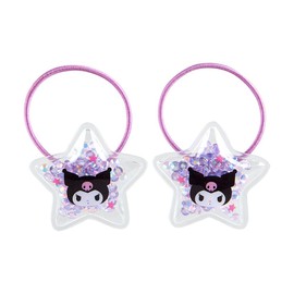 Sanrio 910279 Kids Accessories Shakashaka Ponytail Holder Set of 2 Kuromi Kuromi 3.5 x 3.5 x 0.7 cm Character 910279
