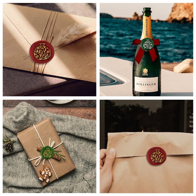 DELORIGIN Pomegranate Wax Seal Stamp Wedding Invitations Embossed Seal Stamp