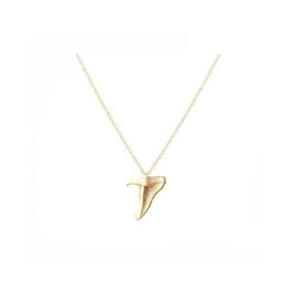 Fashion Shark Tooth Pendant Necklace For Women Beach Jewelry (gold)