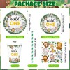 Aitsite Wild One Party Tableware Set, Forest Animals Party Plates