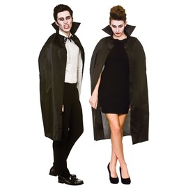 Wicked Costumes Vampire Cape with Stand Up Collar - Black