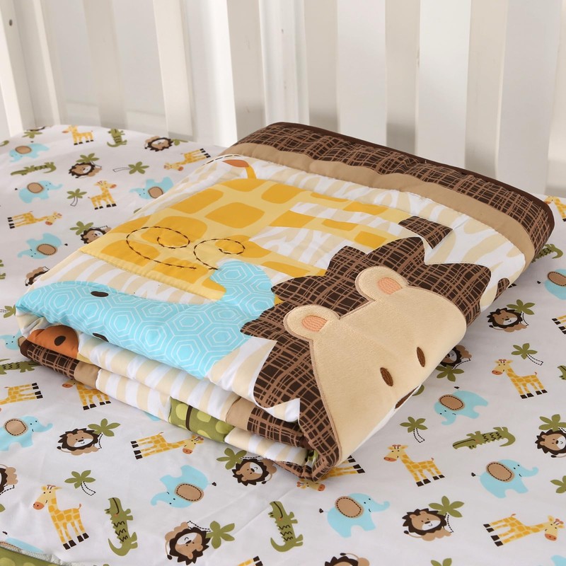 Wowelife Crib Bedding Set Safari, Premium 3-Piece Baby Bedding Set