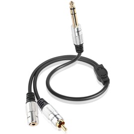 PNGKNYOCN 1/4" to 3.5mm/RCA Audio Cable,6.35mm 1/4" TRS Male to RCA Male/3.5mm 1/8" TRS Female 3 in 1 Stereo Audio Cable(0.5M)