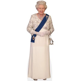 HRH The Queen (White Dress) Mini Size Cutout