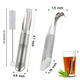 Paquete de 2 coladores de té infusor de té para té fino y suelto, infusor de té de acero inoxidable, difusor de té de malla fina de grado alimenticio