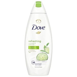 Dove Jabón de cuerpo, humedad fresca 22 oz, paquete de 4, pepino y té verde, 12 onza