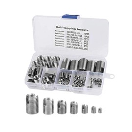 Self Tapping Thread Insert Kit，Acogedor 50Pcs Stainless Steel Inner Thread Self Tapping Thread Inserts Set Thread Reinforce Repair Tool,M3/M4/M5/M6/M8/M10/M12
