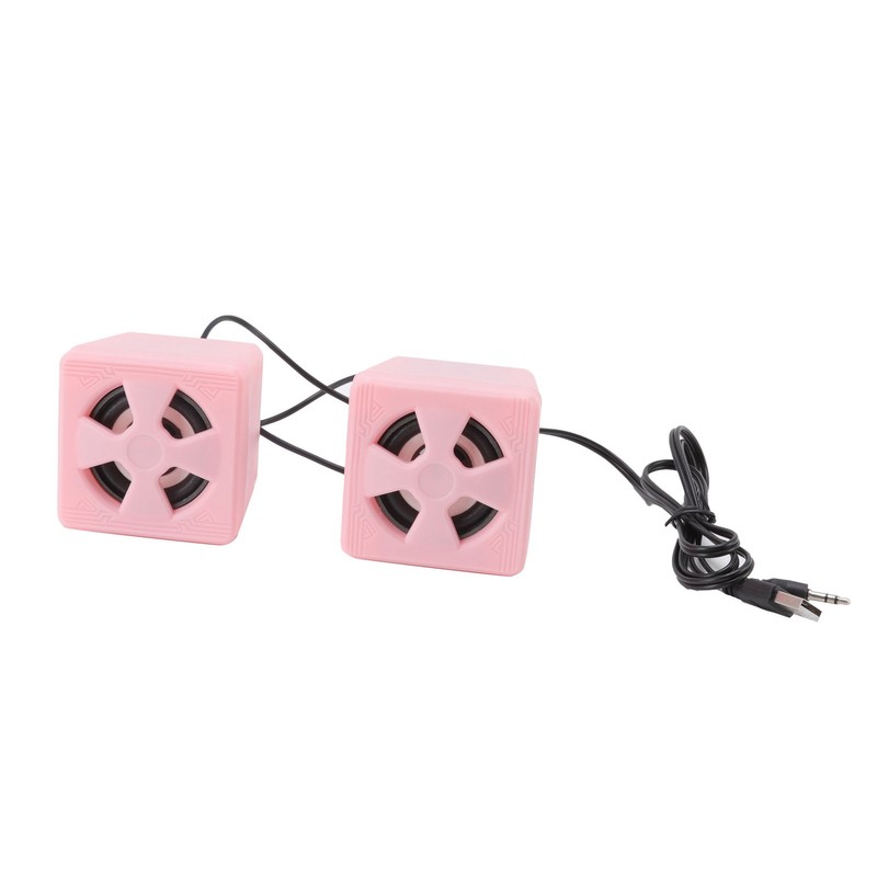 1 Pair 3.5mm Desktop Speaker Stereo Surround Sound Volume Adjustment