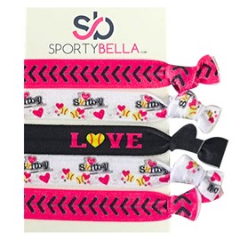 Softball Hair Accessories, Girls Softball Hair Ties, Perfect Softball Player and Softball Teams