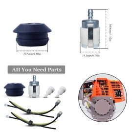 Haishine Fuel Line Kit for Echo SRM, 2 Piece Fuel Line Kit with Filter, Universal Fuel Filter Kit for Strimmer, Brushcutter, Chainsaw Hedge Trimmer #13211546730