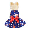 4th of July Dog Dress with Stars Pattern and Bowknot