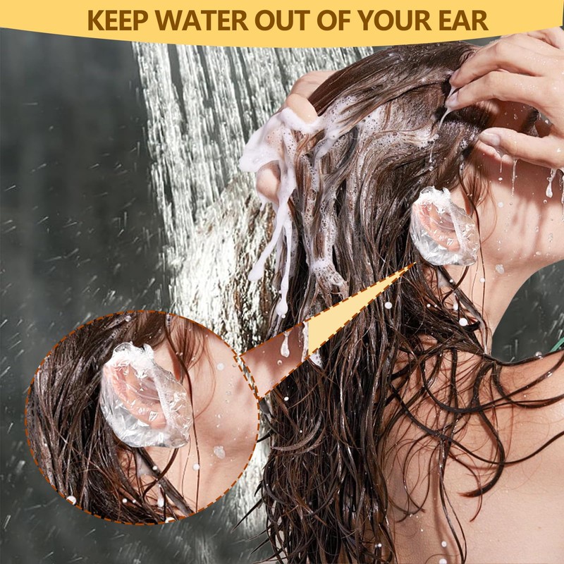 Geebymol 200 Pack Disposable Ear Protectors Clear Ear Covers for