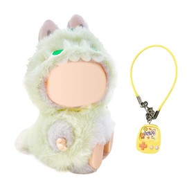 Xerteam Kleidung für 17cm Plüschpuppen, 3 Stück 17cm Plüsch Dinosaurierpuppen Onesies mit Gelbe Spielkonsolentasche, 17cm Plüsch Puppenzubehör, Geschenke für Jungen und Mädchen Ohne Puppe