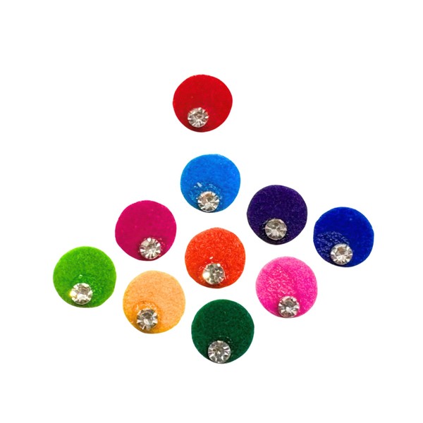 Multicolor Stone Bindi Indian Round Circle Premium Bindi Assorted Multi