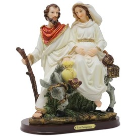 Cannan Los Peregrinos Jose Y Maria 9" Viaje a Belén Religious Figure The Pilgrims This Image Shows us Joseph Guiding The Donkey in which Mary Travels Carrying Jesus in her Womb