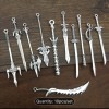 USAminiature 10pcs Lot Dollhouse Miniature Weapons Swords Spears knief Action