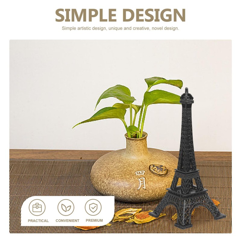 IMIKEYA Eiffel Tower Figurine Black Metal Eiffel Tower Model 13
