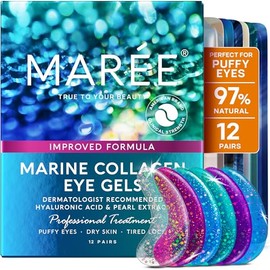 MAREE Eye Gels - Cooling Pads Under Eye Patches for Puffy Eyes and Dark Circles with Collagen & Hyaluronic Acid - Anti Wrinkles Under Eye Masks Skincare Treatment for Puffiness - Parches Para Ojeras