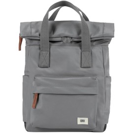 ORI LONDON Rolltop Backpack for Men & Women - Medium Nylon Travel Backpack with Multiple Pockets for Laptop, Phone, Keys, Wallet, Bottles - The Canfield, Stormy Gray Backpack, 16.5x11.8x4.7”