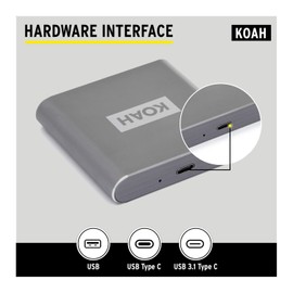 Koah Pro USB 3.1 Type-C XQD Compact Aluminum Shell Card Reader