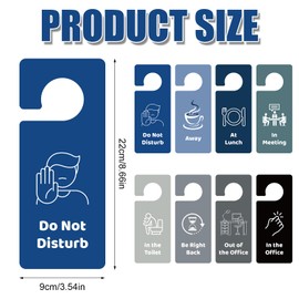 8pcs Office Door Signs, Do Not Disturb Door Hanger Sign Away Lunch in a Meeting Hanging Sign in/out of Office Sign Double Sided Door Hanger Tags for Office Home Clinic Hotel