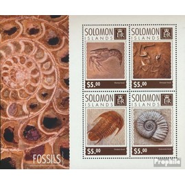 Prophila Collection Solomon Islands 2892-2895 Sheetlets (Complete Edition) 2014 Fossils (Stamps for Collectors) Amphibians / Reptiles / Saurs