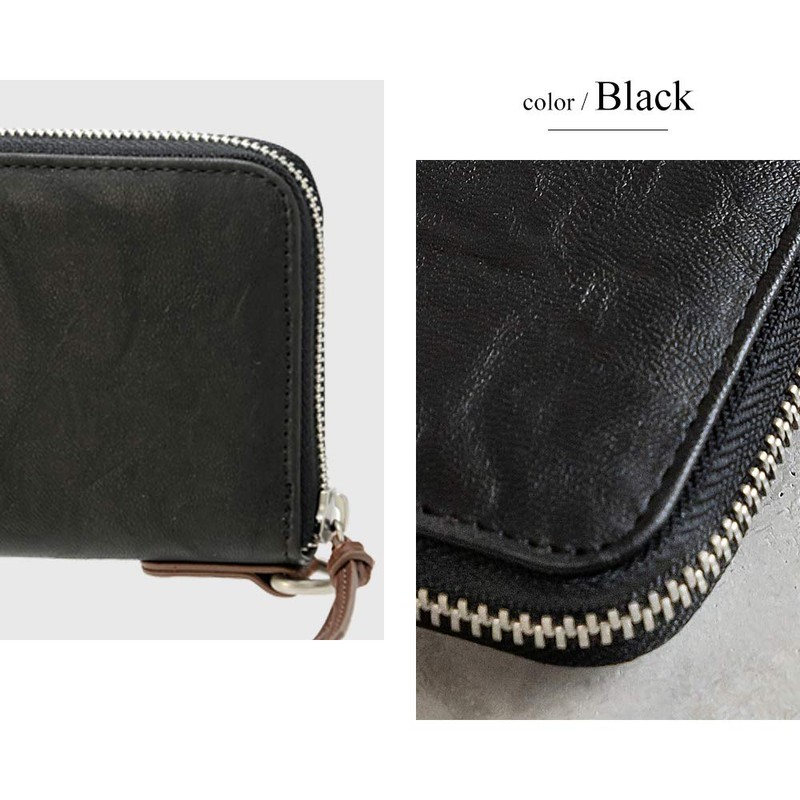 [デバイス] gland ラウンド長財布 -ブラック