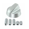 5x Oven Cooker Hob Control Silver Knob Switch + 5