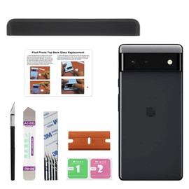 GREEN FUSION Compatible with Pixel 6 Upper Back Glass Cover Replacement, Pixel 6 Top Back Glass for All Carriers, Includes Repair Tools & Instruction, Stormy Black