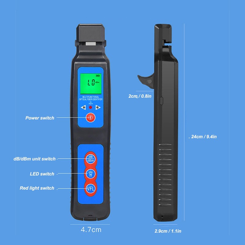 Live Optical Fiber Identifier, 800-1700nm VFL Red Light Source 10km