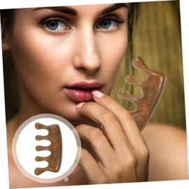 KOMBIUDA Sandalwood Scalp Massage Comb No Static Wide Tooth Hair Types Portable Ergonomic for and Stimulating Circulation for Men and Women