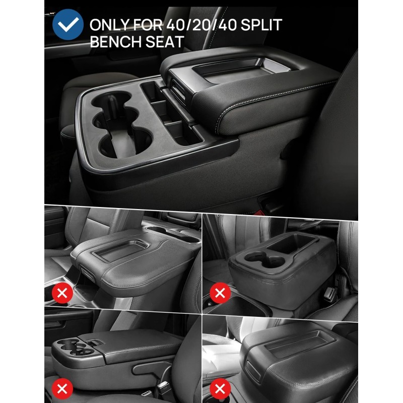 JOYTUTUS Leather Center Console Cover for Silverado Sierra 2014-2018 Jump