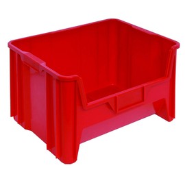 Hudson Exchange 20" x 15" x 12.5" (3 Pack) Plastic Giant Stackable Hopper Bin Container, Red