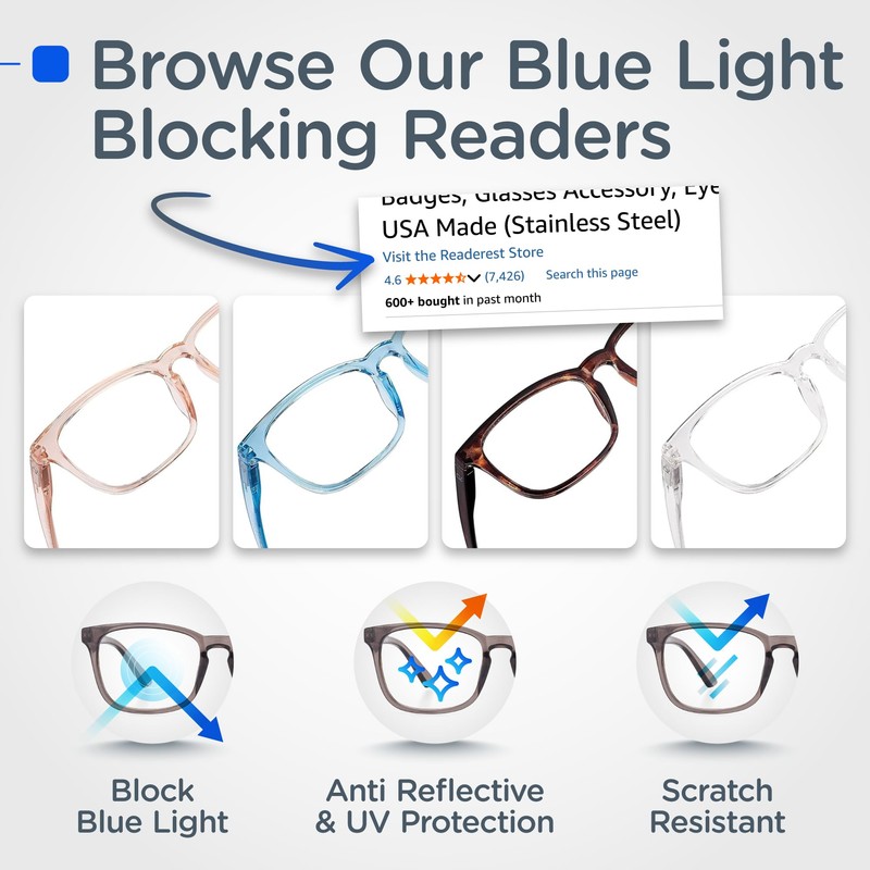 Readerest Magnetic Glasses Holders with Crystals for Women (3 Pack),