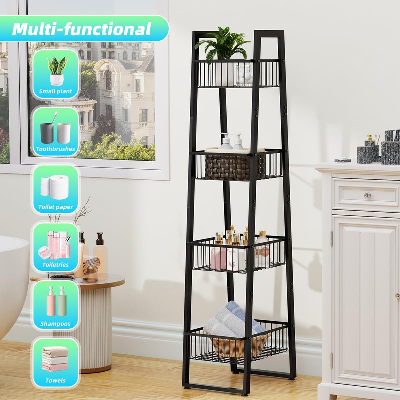 Simple Trending 4 Tier Fruit Vegetable Basket, Metal Wire Kitchen