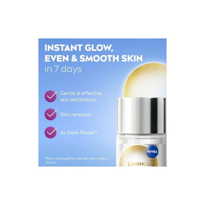 NIVEA Luminous 630 Instant Skin Glow Daily Liquid Exfoliant 100ml,