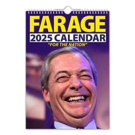 The Calendar King - Nigel Farage - 2025 Wall Calendar // Funny/Quirky/Christmas/Birthday/Gift Idea/Present/Novelty/Humour/Secret Santa/Year Planner/Office Gift