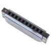 Black Harmonica C Key 10 Hole Blue Harp Stainless Steel
