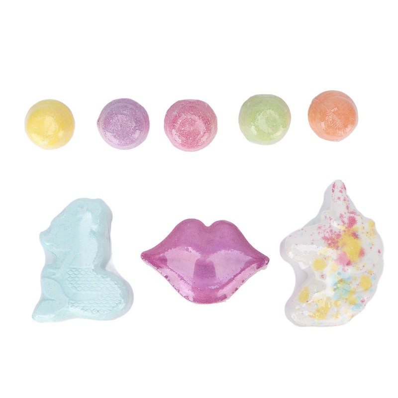 8pcs Bubble Bath Ball Set Different Shapes Fragrance Exfoliating Refreshing