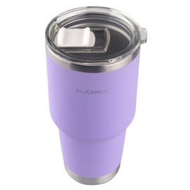 SILICANICE The Only Soft Touch 30oz Stainless Steel Insulated Tumbler with MacSlider Lid-Spill Proof,Dishwasher Safe,Durable Thermal Cup for Hot/cold Coffee, Water & Smoothies (Purple 2.0, 30 Oz Pro)