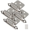 Greoil 50-Pack Cabinet Hinges, 1/2 Inch Overlay, Satin Nickel Semi-Concealed,