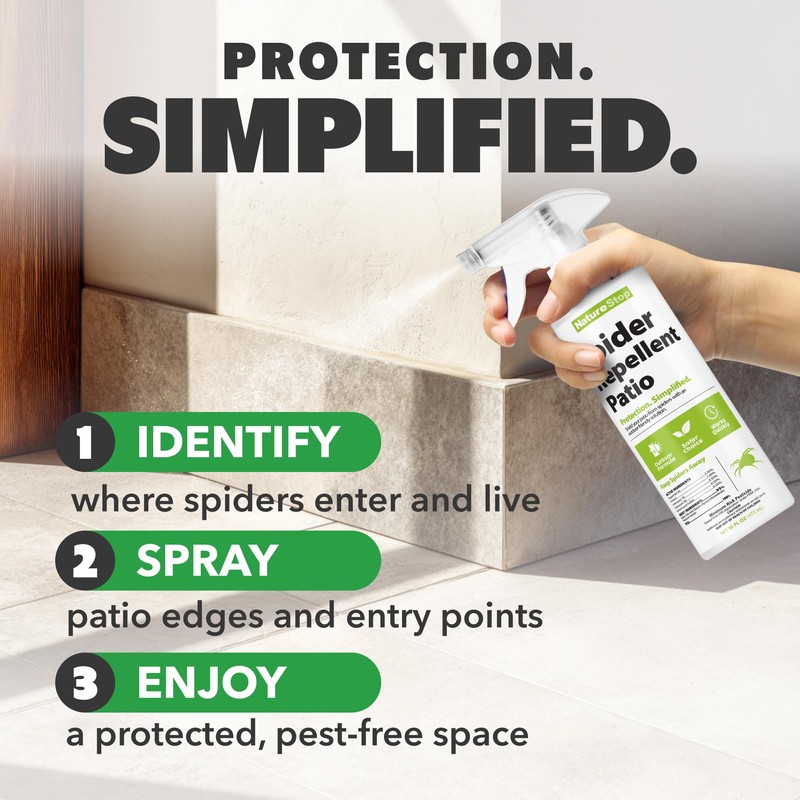 NatureStop Spider Repellent Spray for Patio - Outdoor Spider Control