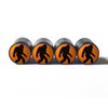 Bigfoot Sasquatch Walking (Orange and Black) Tire Valve Stem Caps